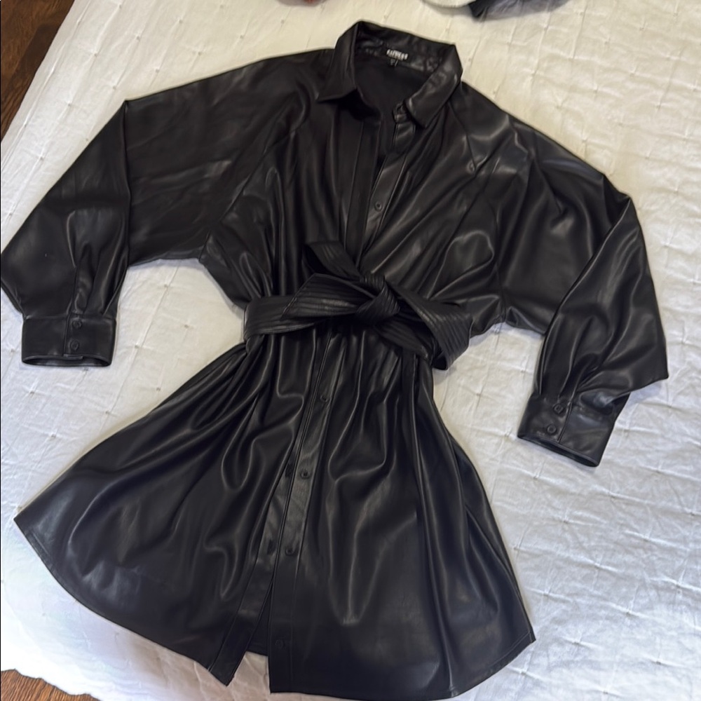 Black Faux Leather Dress